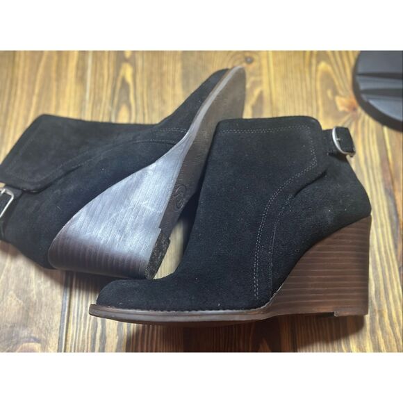 Lucky Brand Womens Booties SZ 7.5 Black Suede - Picture 5 of 5